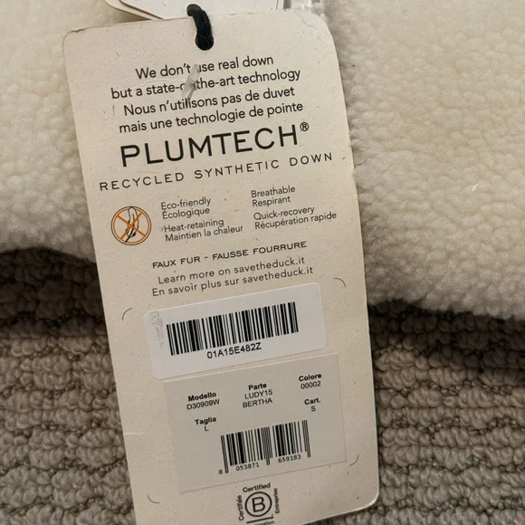 Save the Duck White Fleece Puffer Coat - Picture 5 of 13